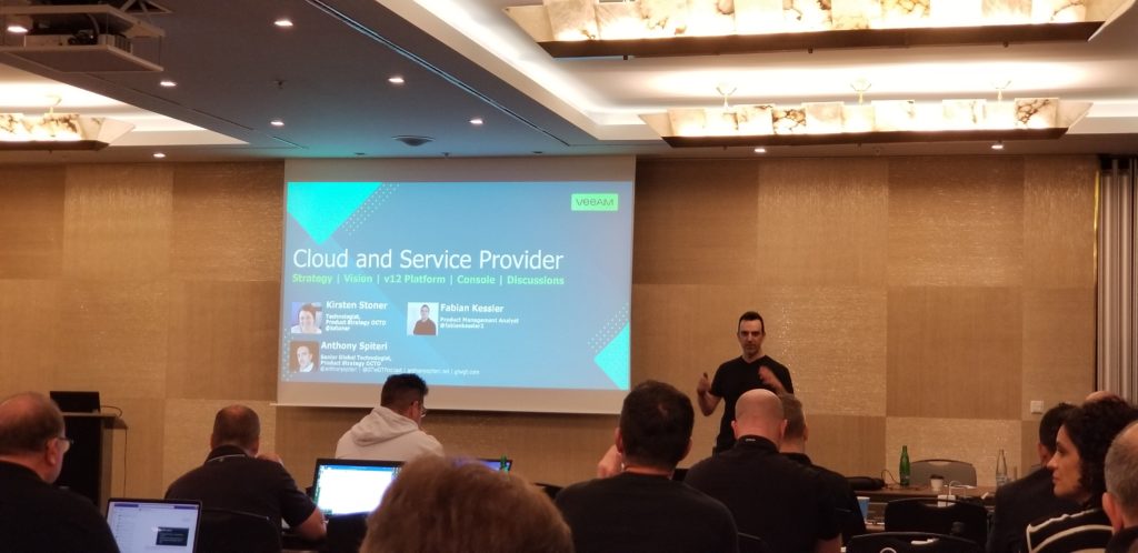 Anthony Spiteri presenting at the Veeam 100 Summit 2022