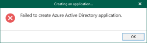 Read more about the article “Failed to create Azure Active Directory application” when setting up VB365 Restore Portal