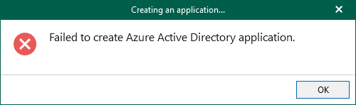 Read more about the article “Failed to create Azure Active Directory application” when setting up VB365 Restore Portal