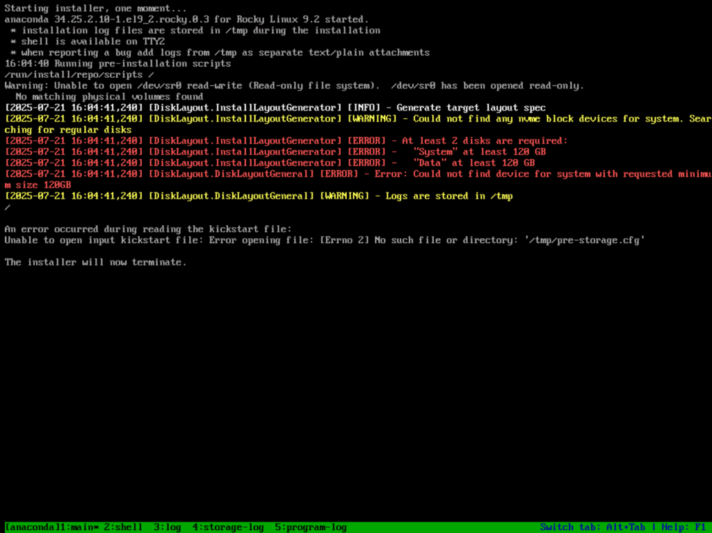 VBR VSA v13 Beta Component Deployment Disk Size Error